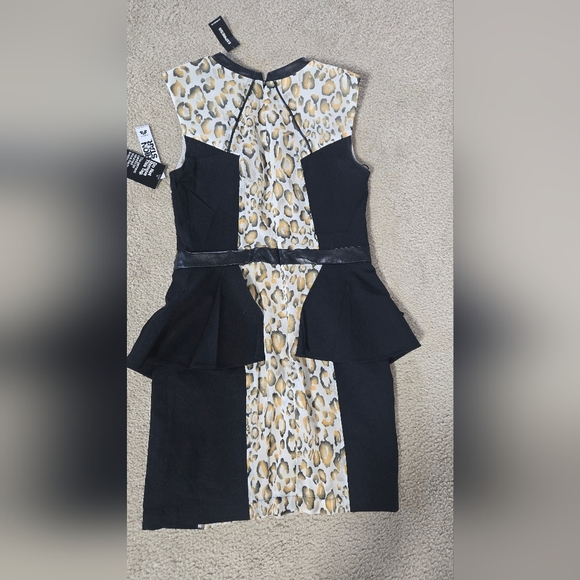 NWT Express x Fashion Star Leopard Peplum Dress Size 6 - Picture 4 of 4